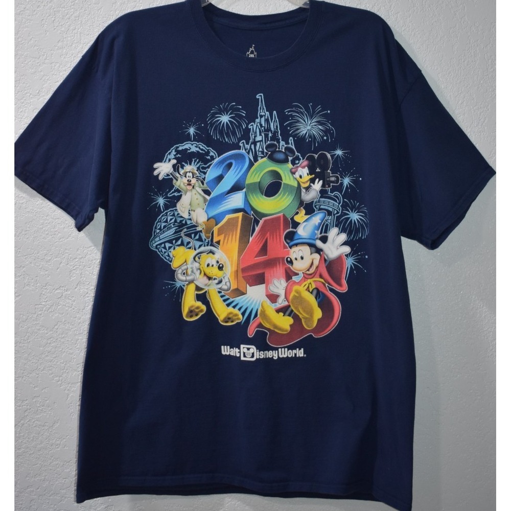 Vtg Disneyland Resorts‎ T-Shirt Mickey Mouse 2014 Unisex 2XL Hanes Disney World
